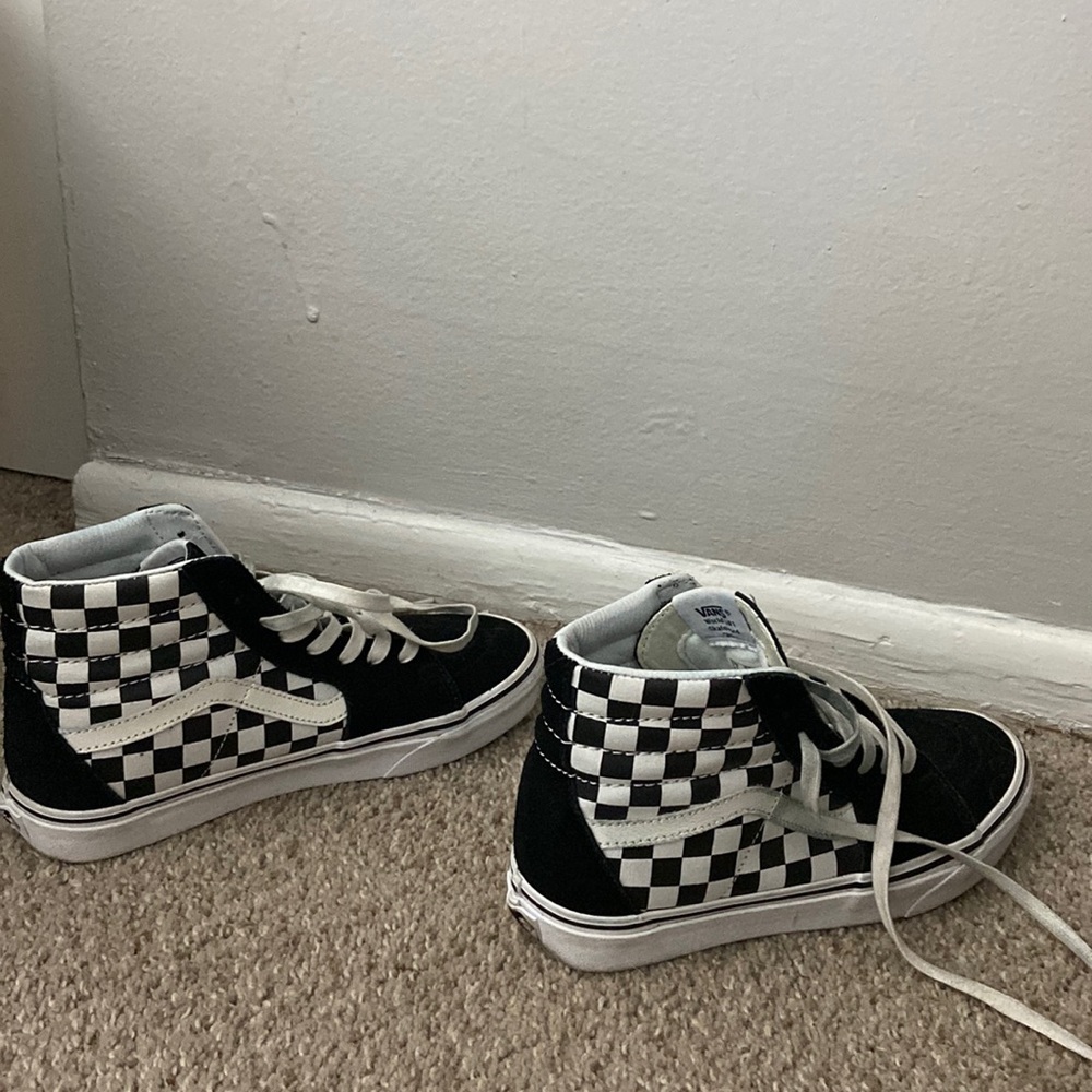 Checkered high top vans